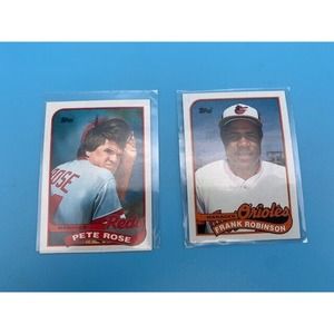 1989 Topps Baseball - LOT of 2 cards - Pete Rose Frank Robinson